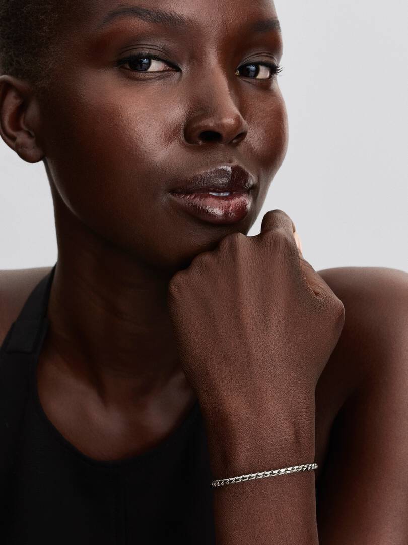 Bracciale Maglia Spiga con Chiusura a Sfera