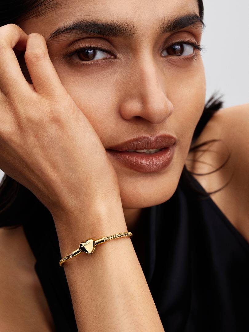 Bracciale maglia snake sfaccettata con chiusura a cuore