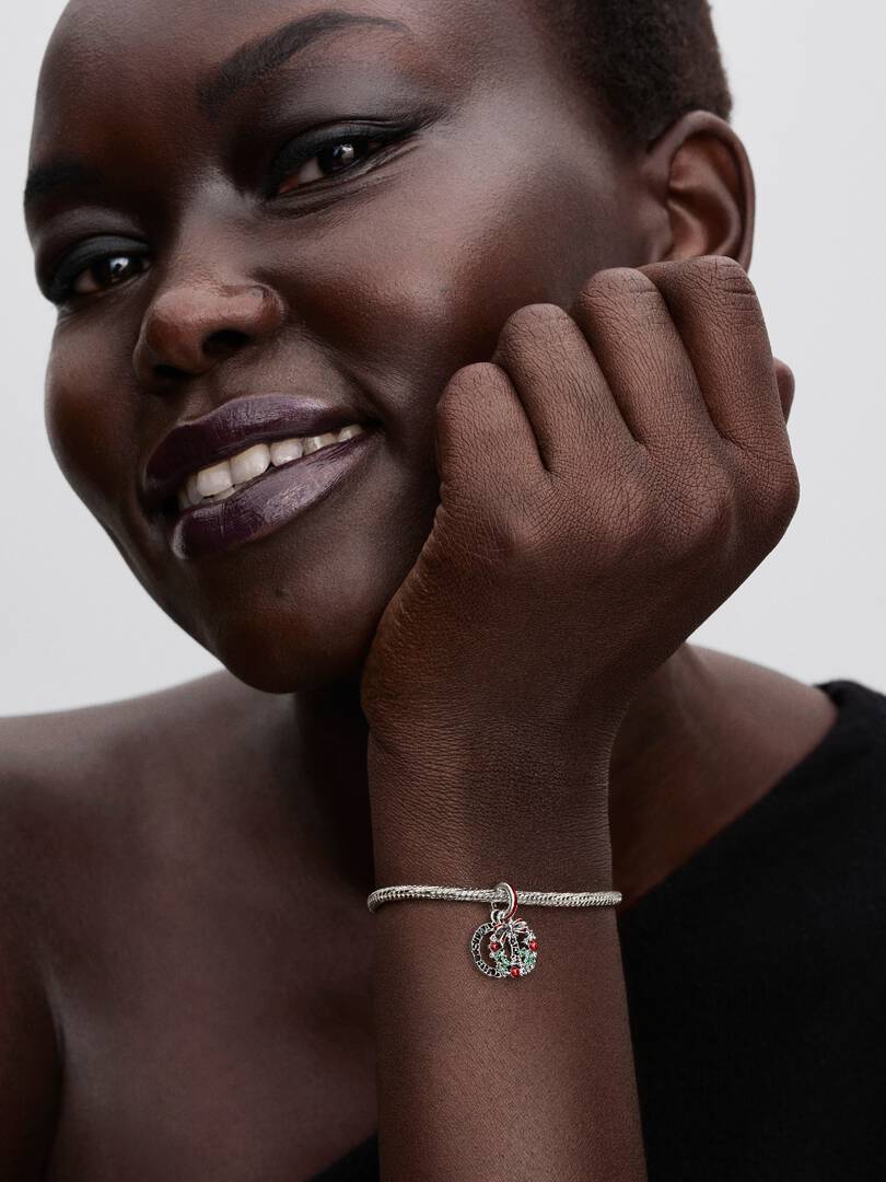 Charm Pendente Doppio Ghirlanda di Natale