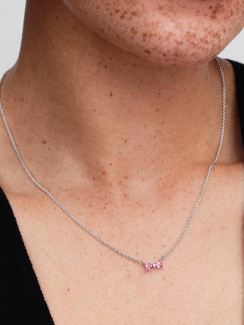 Collana Fiocco Luminoso Rosa