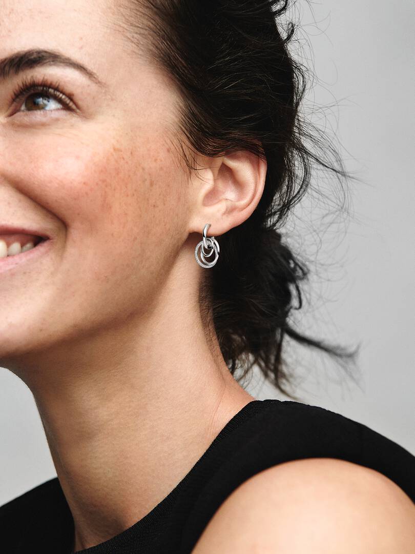 Orecchini Doppi Cerchi Intreccio Infinito
