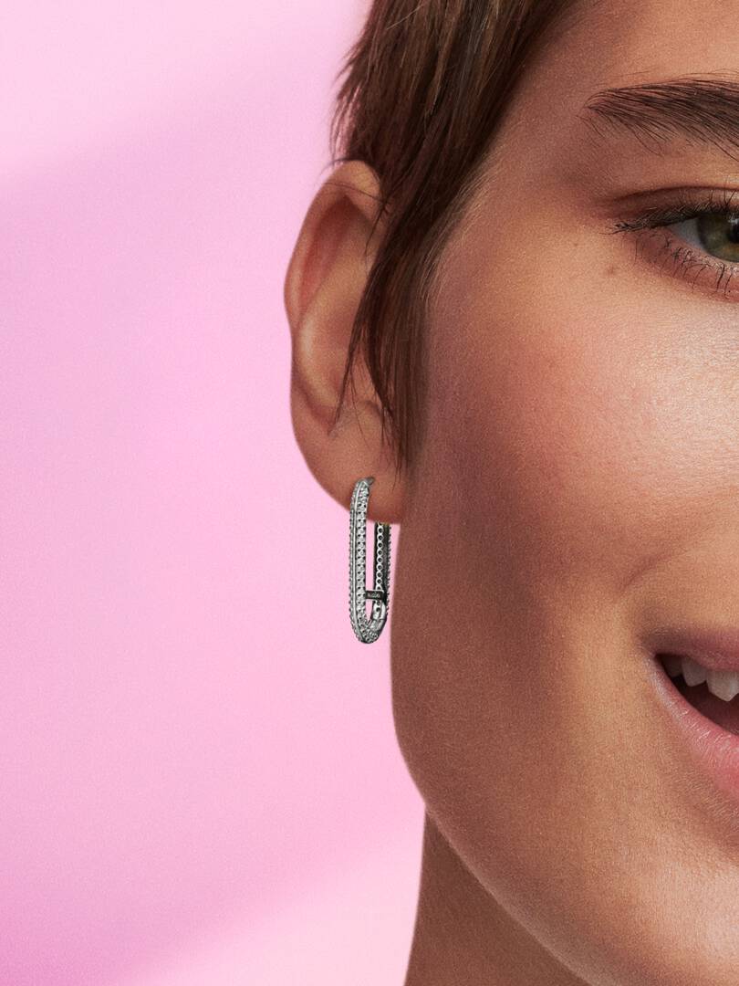 Mono Orecchino Link Pietre Luminose Grande Pandora ME