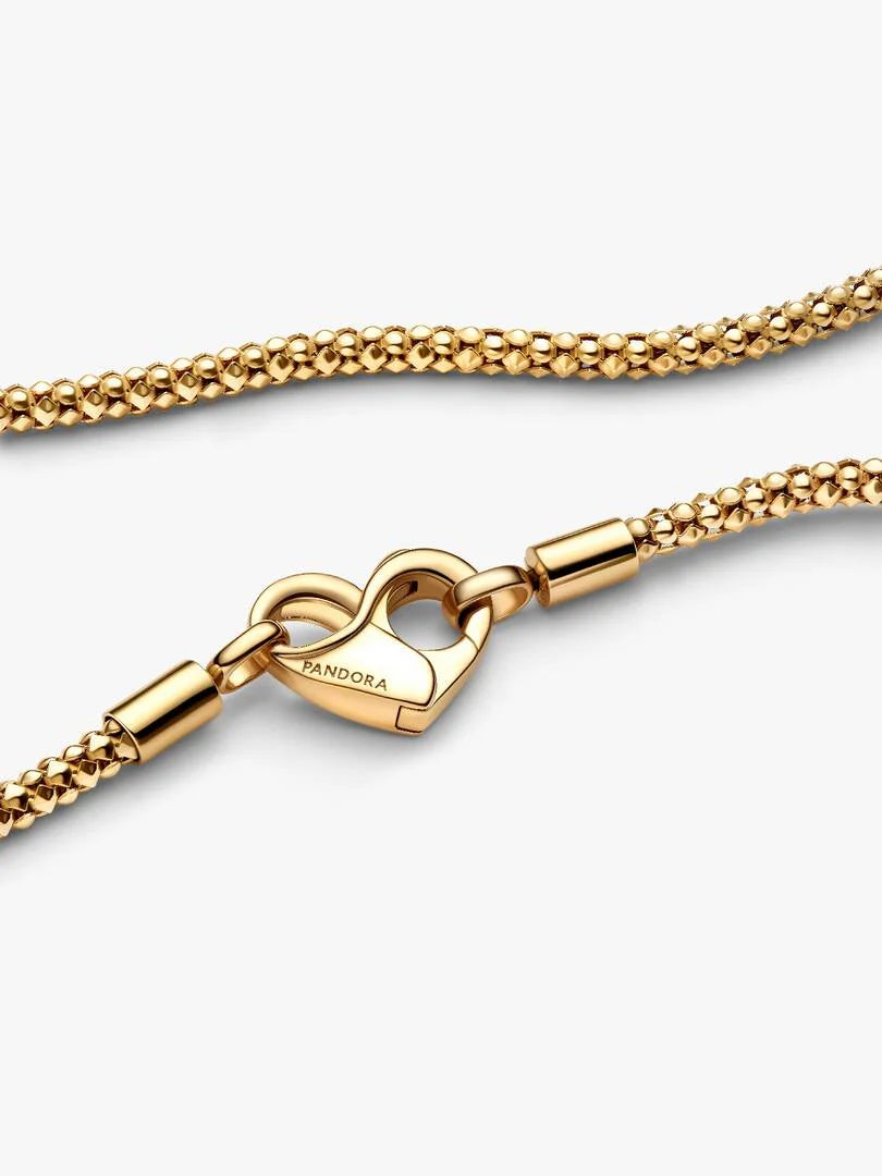 Collana Maglia Geometrica con Chiusura Moschettone a Cuore