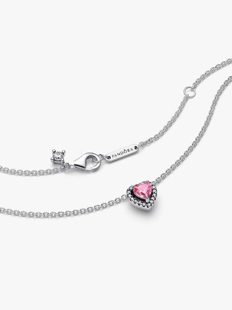 Collana Cuore in Rilievo Rosa