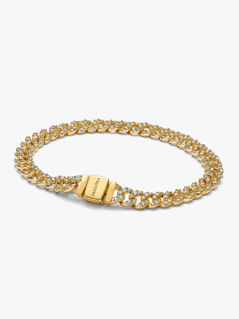 Bracciale Catena Maglia Cubana Pavè