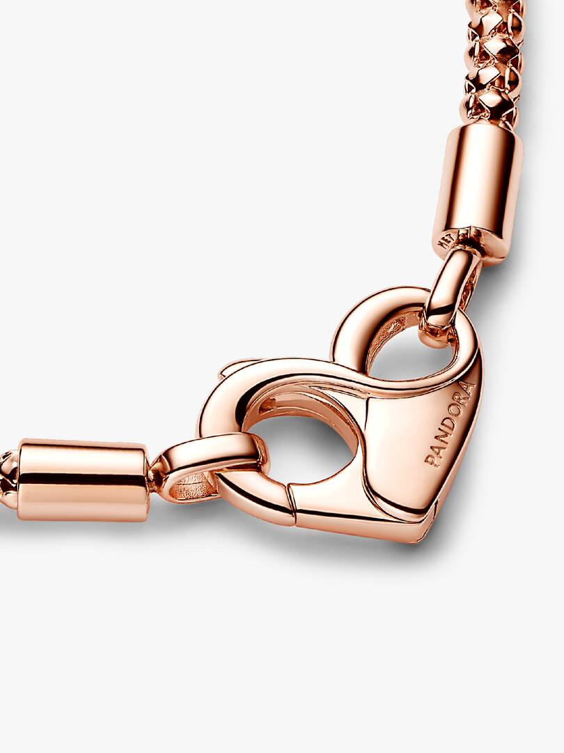 Bracciale Maglia Geometrica con Chiusura Moschettone a Cuore