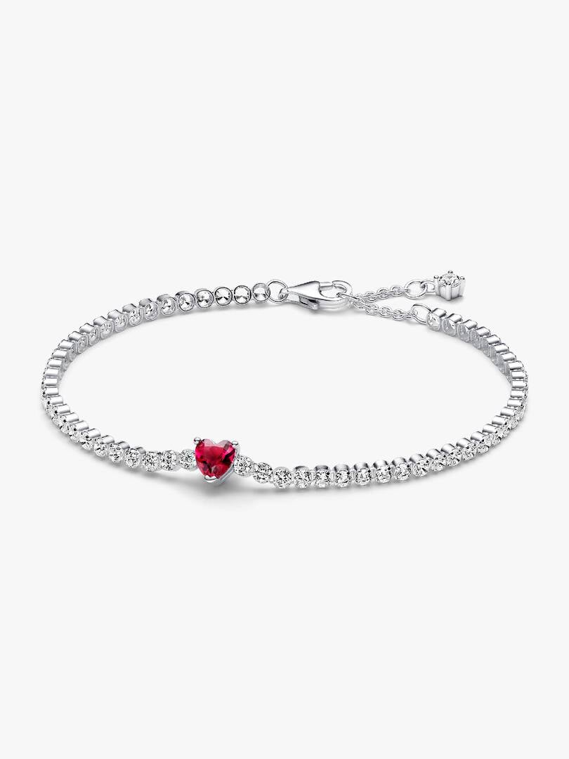 Bracciale Tennis con Cuore Rosso