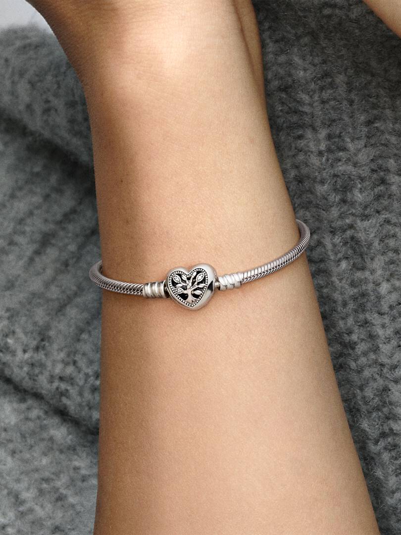 Bracciale Moments con Chiusura a Cuore albero della Famiglia