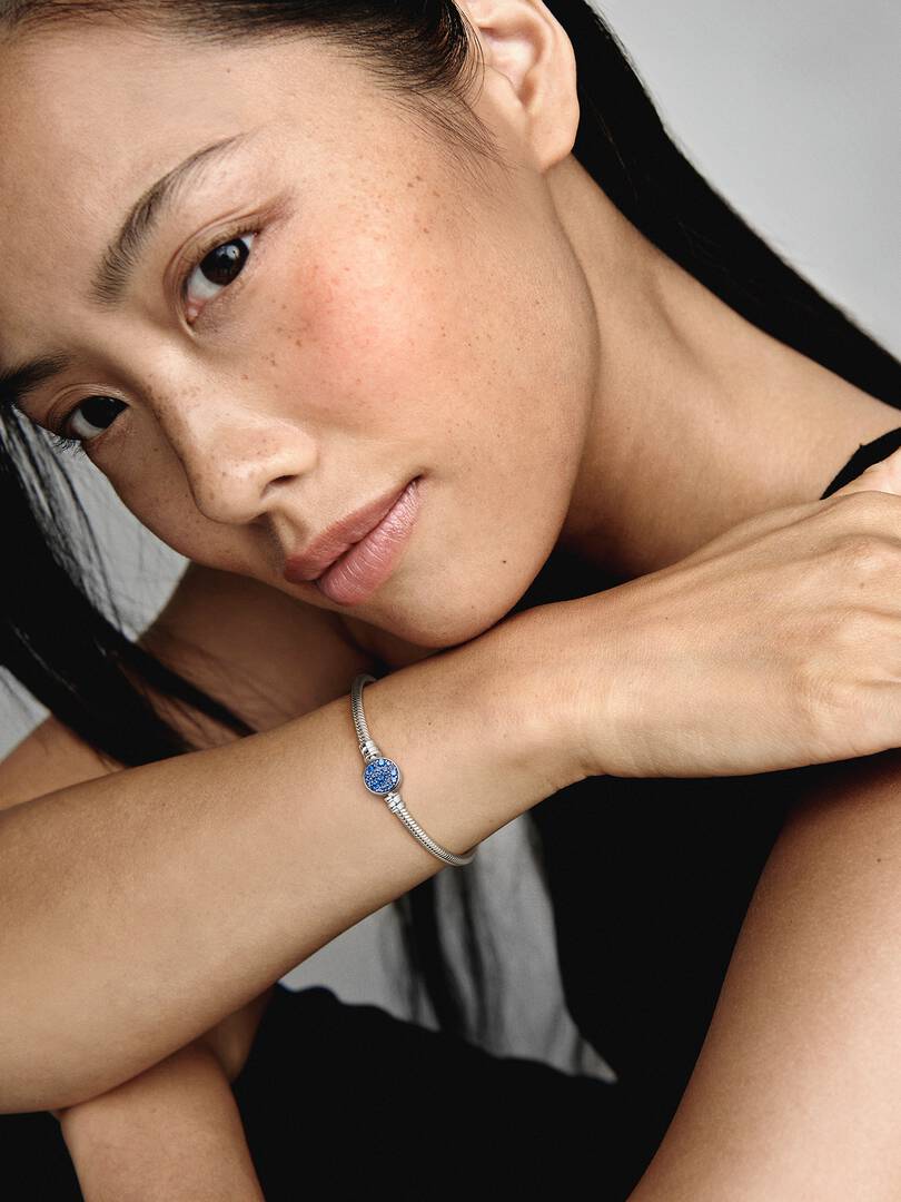 Bracciale Moments con Chiusura Pietre Blu