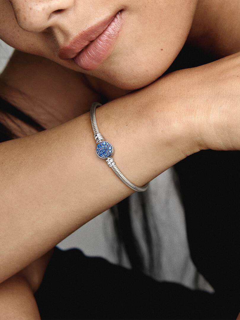 Bracciale Moments con Chiusura Pietre Blu