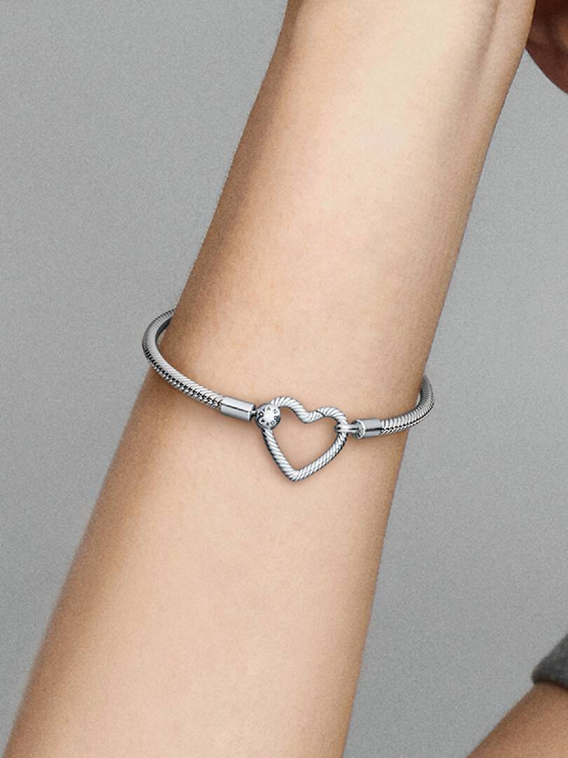 Bracciale Moments con Chiusura a Cuore Componibile