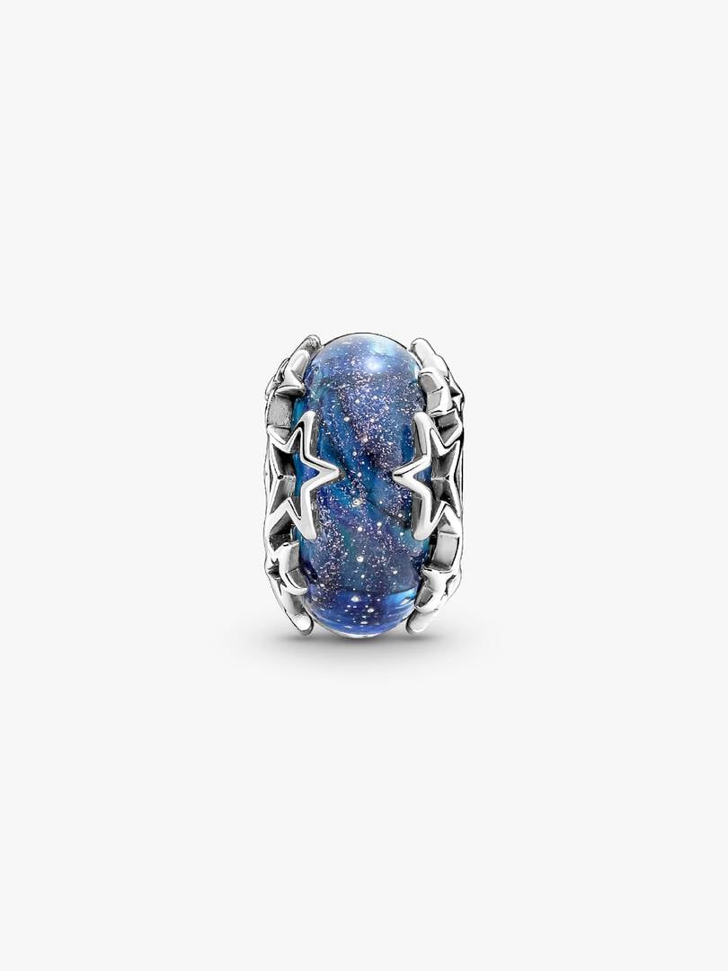Charm Vetro di Murano Blu con Stelle