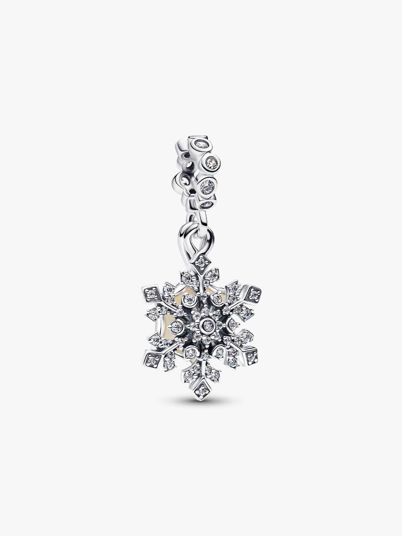 Charm pendente doppio Fiocco di neve opalescente