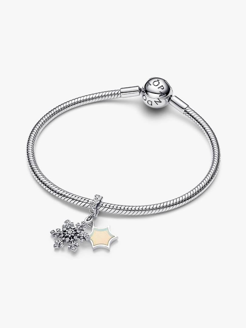 Charm pendente doppio Fiocco di neve opalescente