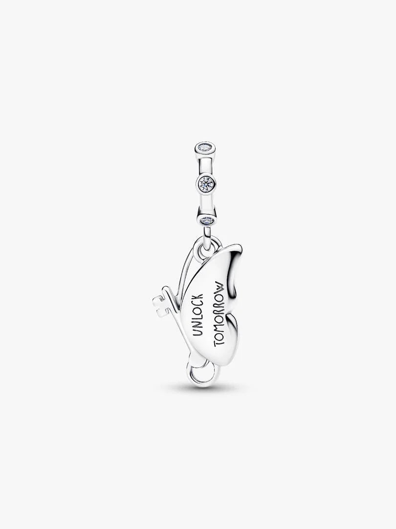 Charm Pendente Farfalla e Chiave "Unlock Tomorrow"