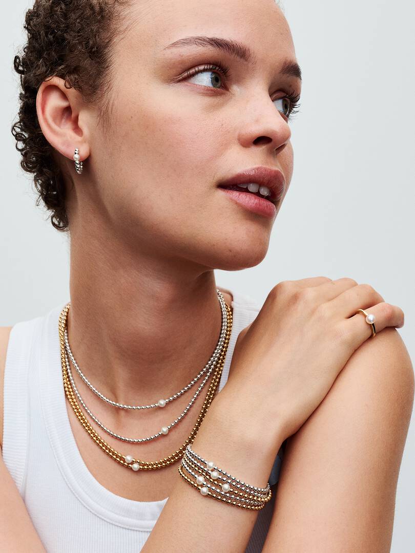 Collana con Perla d’Acqua Dolce Coltivata e Sfere