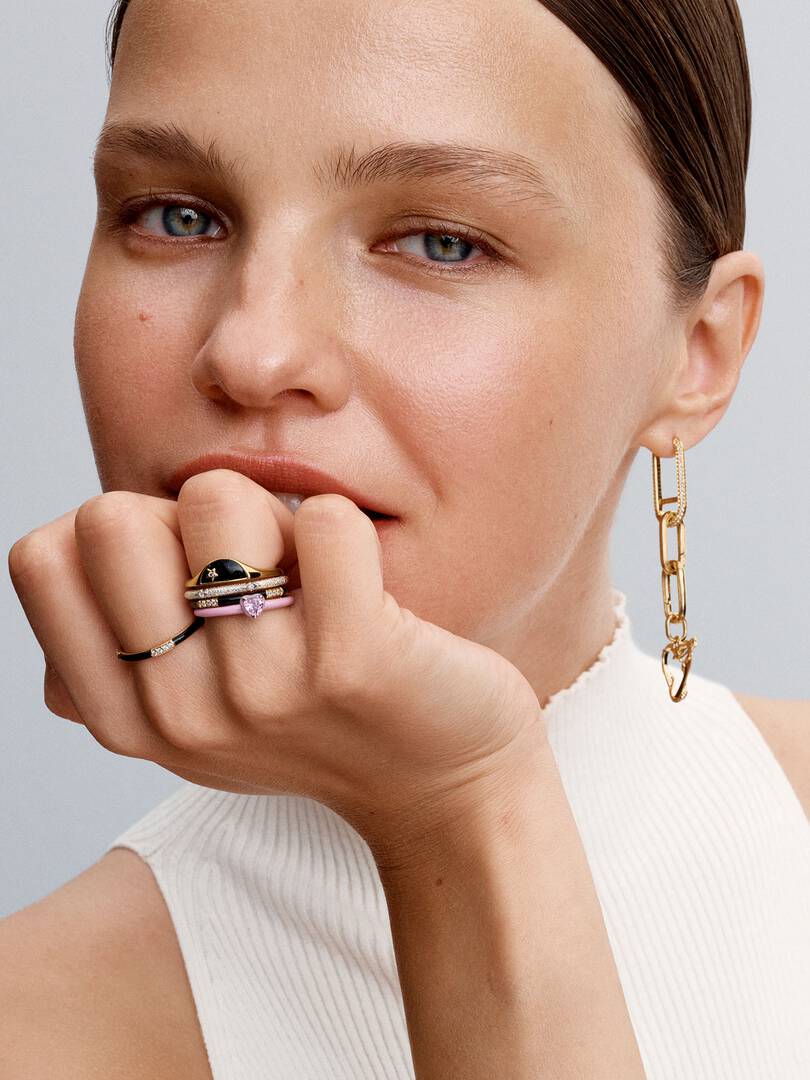 Mono Orecchino Link Pietre Luminose Grande Pandora ME