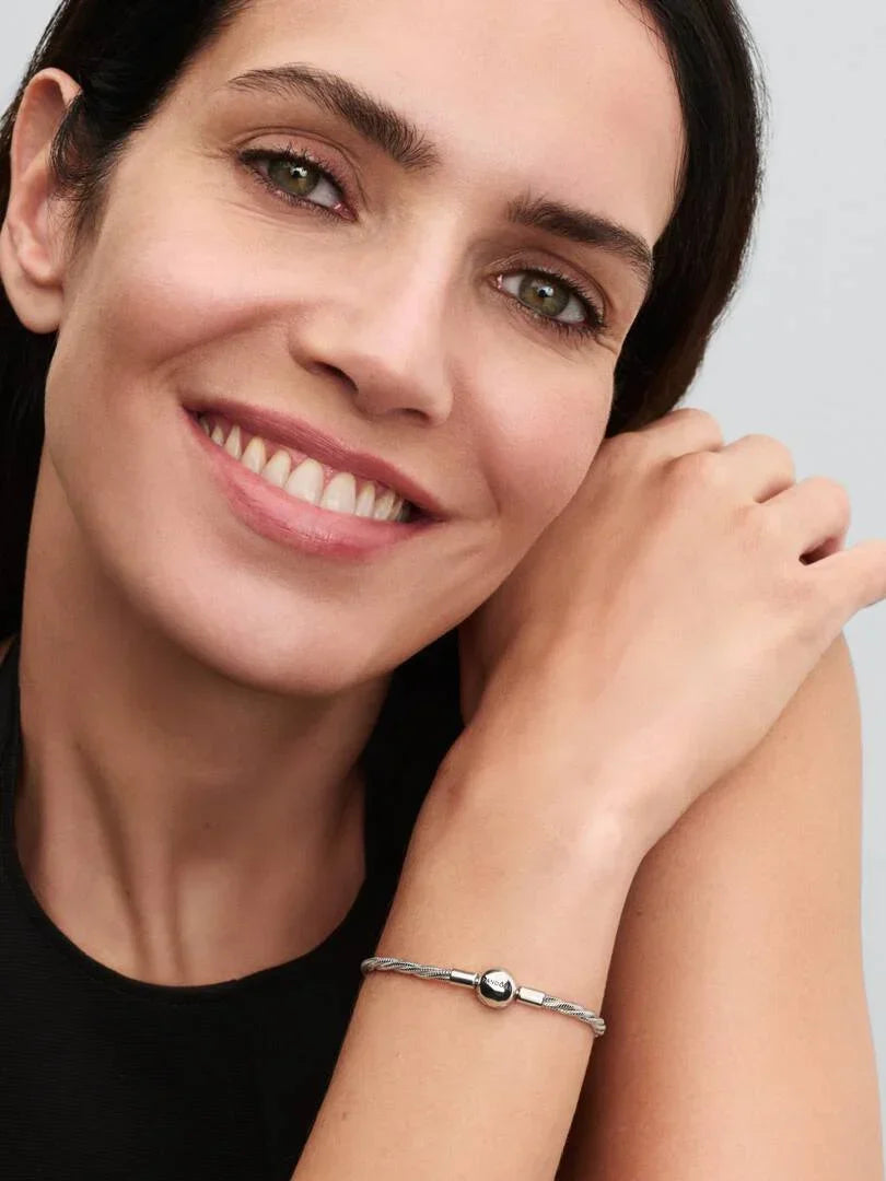 Bracciale maglia snake ritorta con chiusura rotonda Pandora