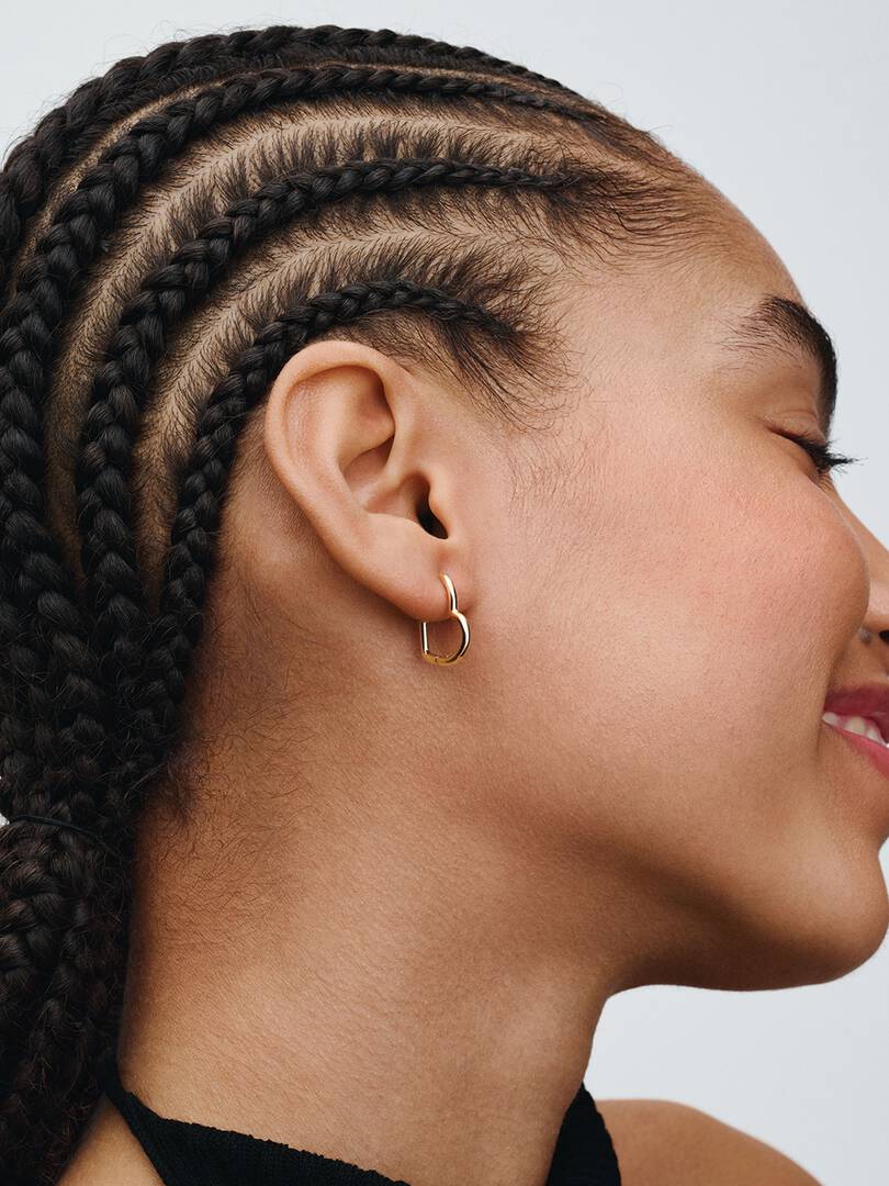 Orecchini Cerchi Cuori Asimmetrici