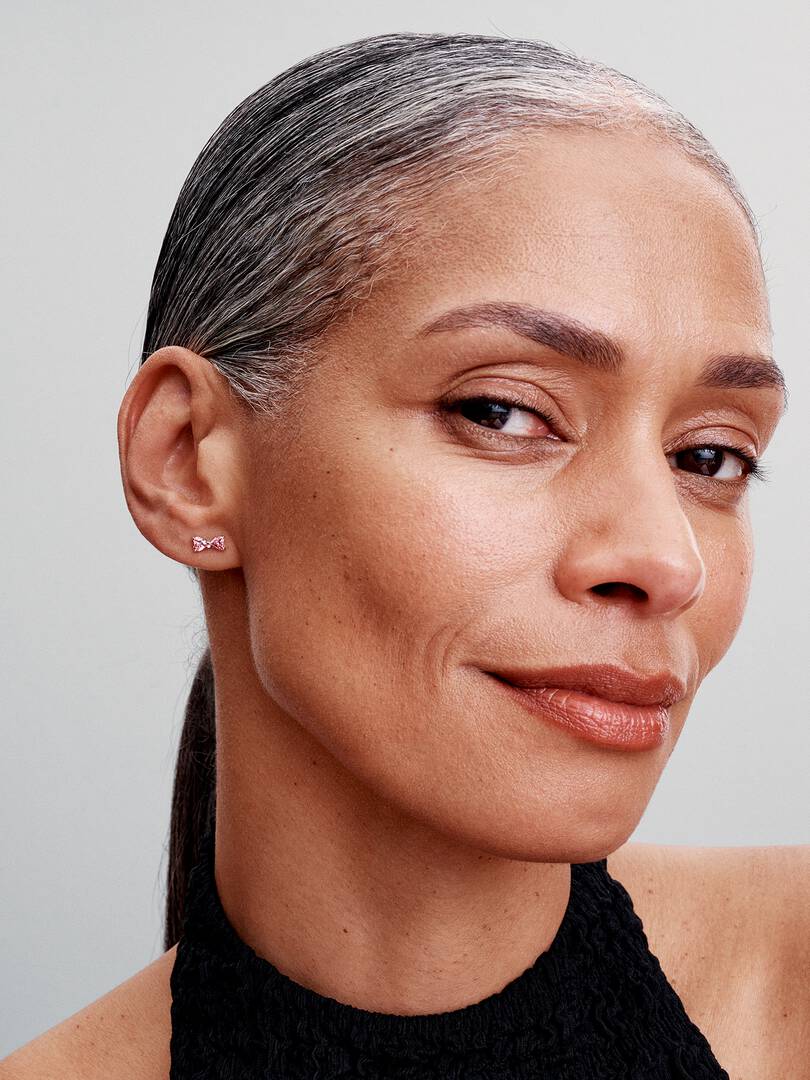 Orecchini Fiocco Luminoso Rosa Grande